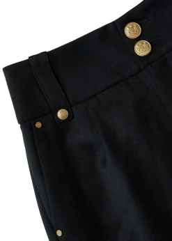 Holland Cooper High Waisted Peg Trouser Black Barathea Sale