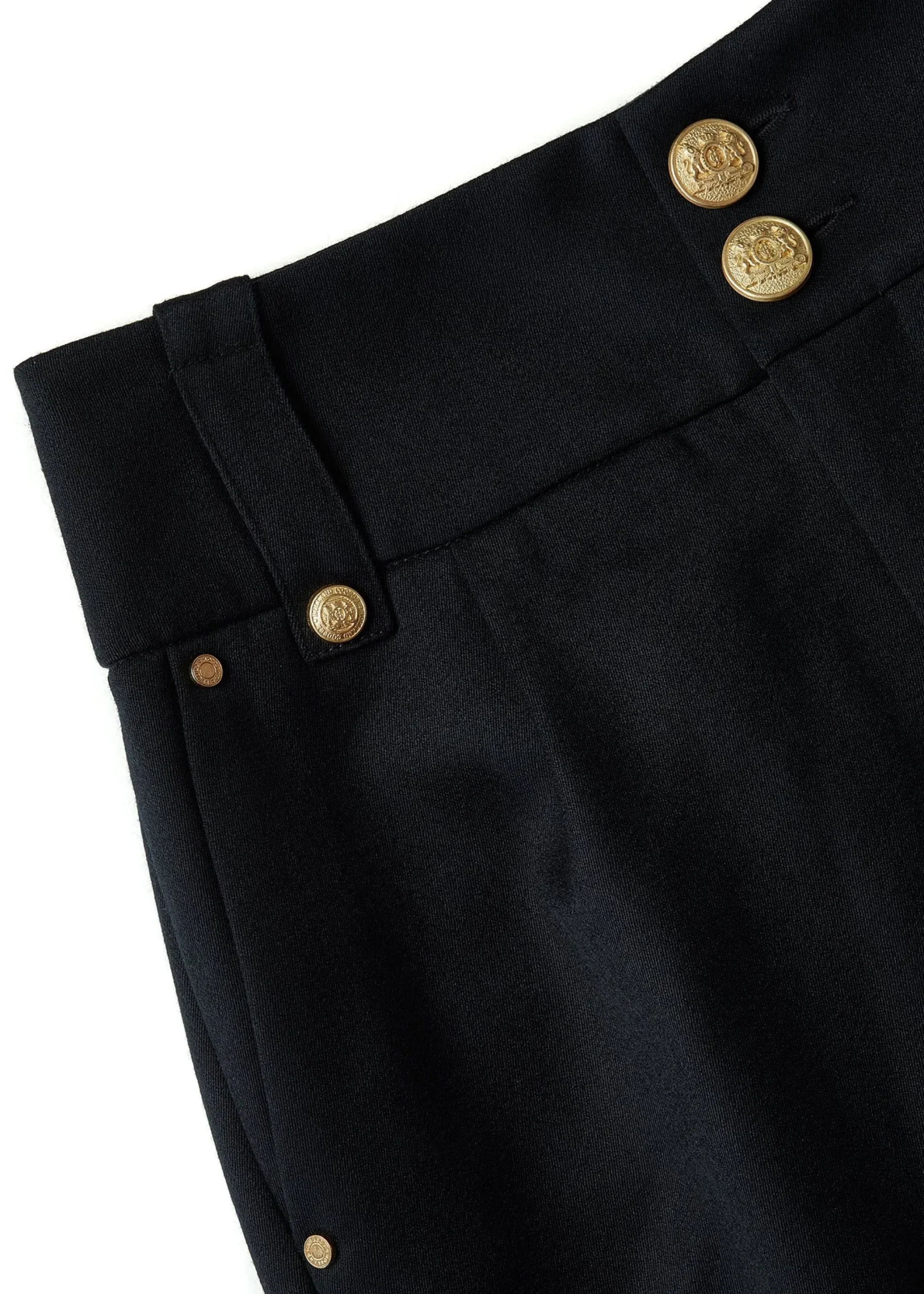 Holland Cooper High Waisted Peg Trouser Black Barathea Sale