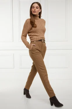Holland Cooper High Waisted Peg Trouser Tawny Discount
