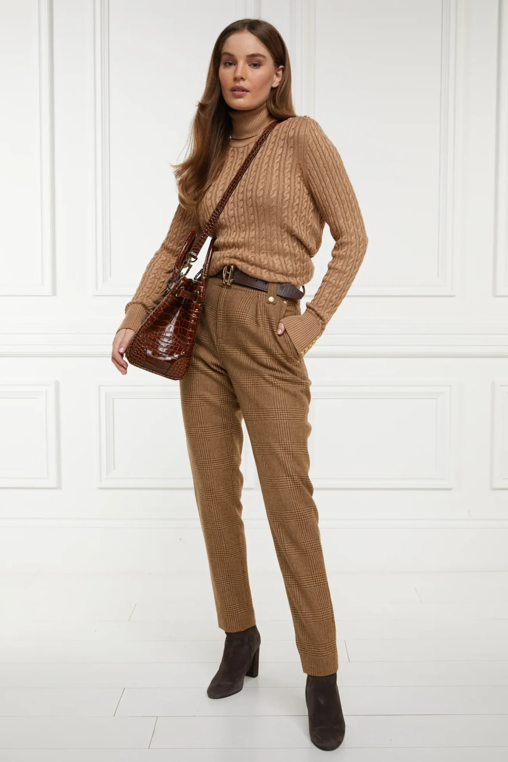 Holland Cooper High Waisted Peg Trouser Tawny Discount
