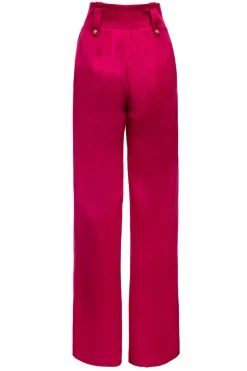 Holland Cooper High Waisted Straight Trouser Hot Pink Barathea Outlet