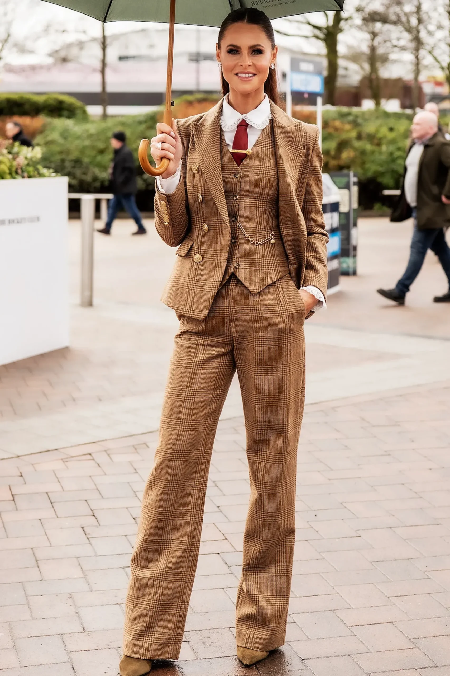 Holland Cooper High Waisted Straight Trouser Tawny Clearance