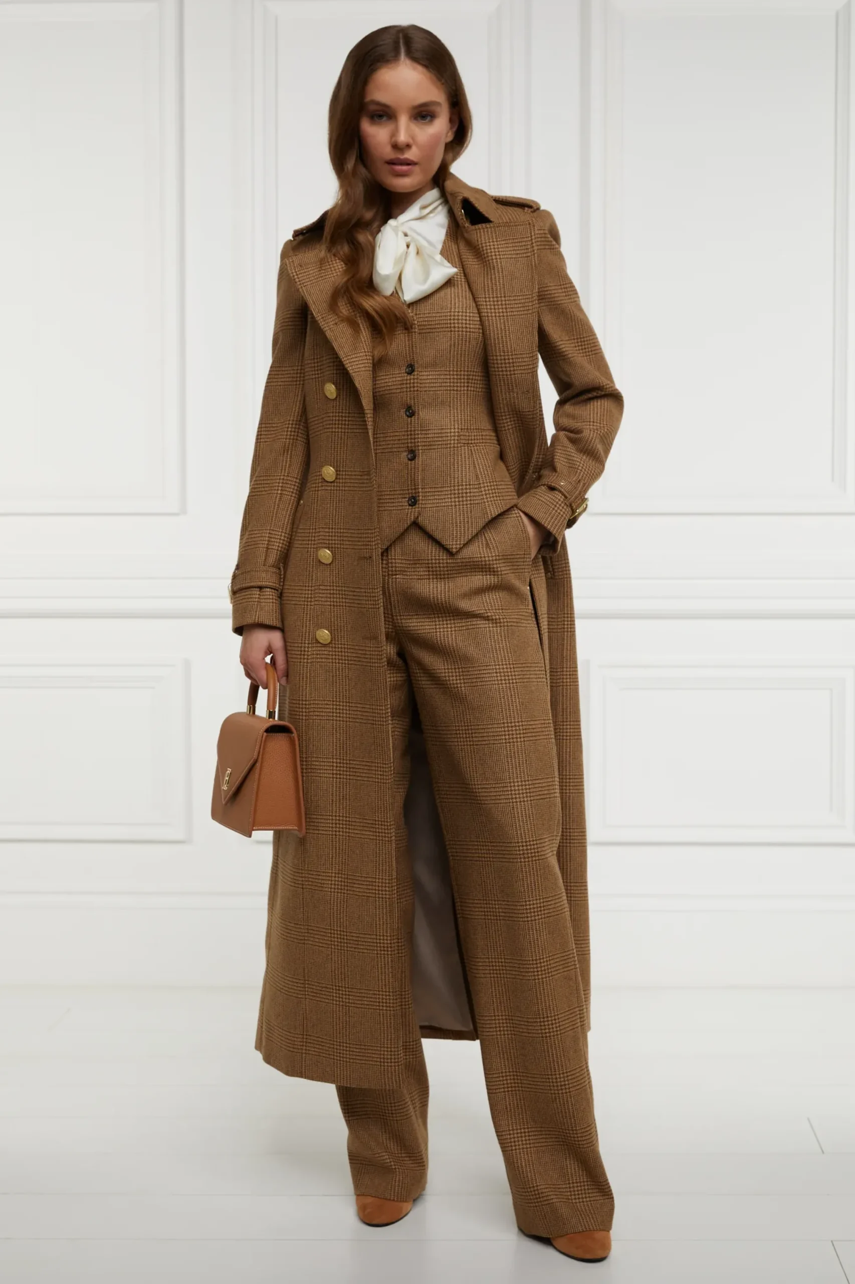 Holland Cooper High Waisted Straight Trouser Tawny Clearance