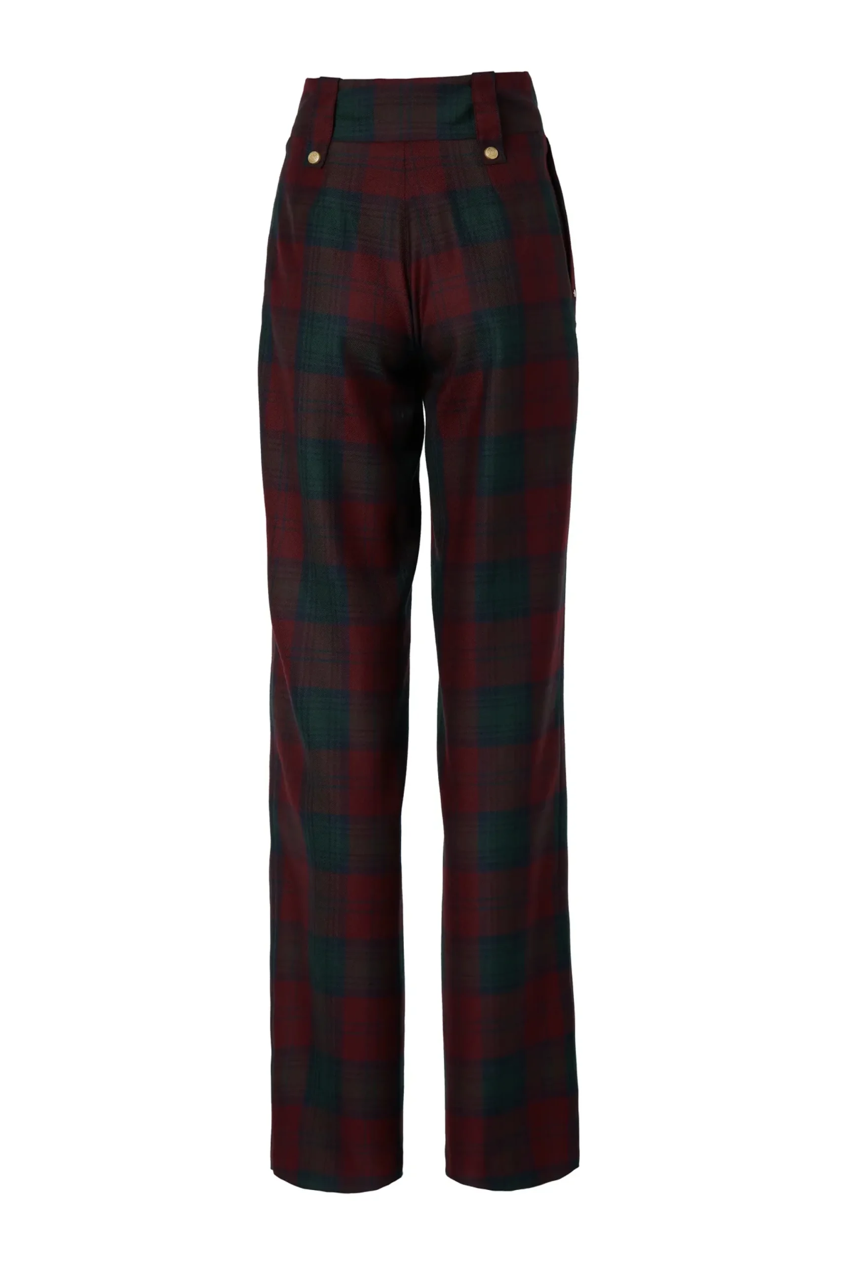 Holland Cooper High Waisted Straight Trouser Mulberry Tartan Discount