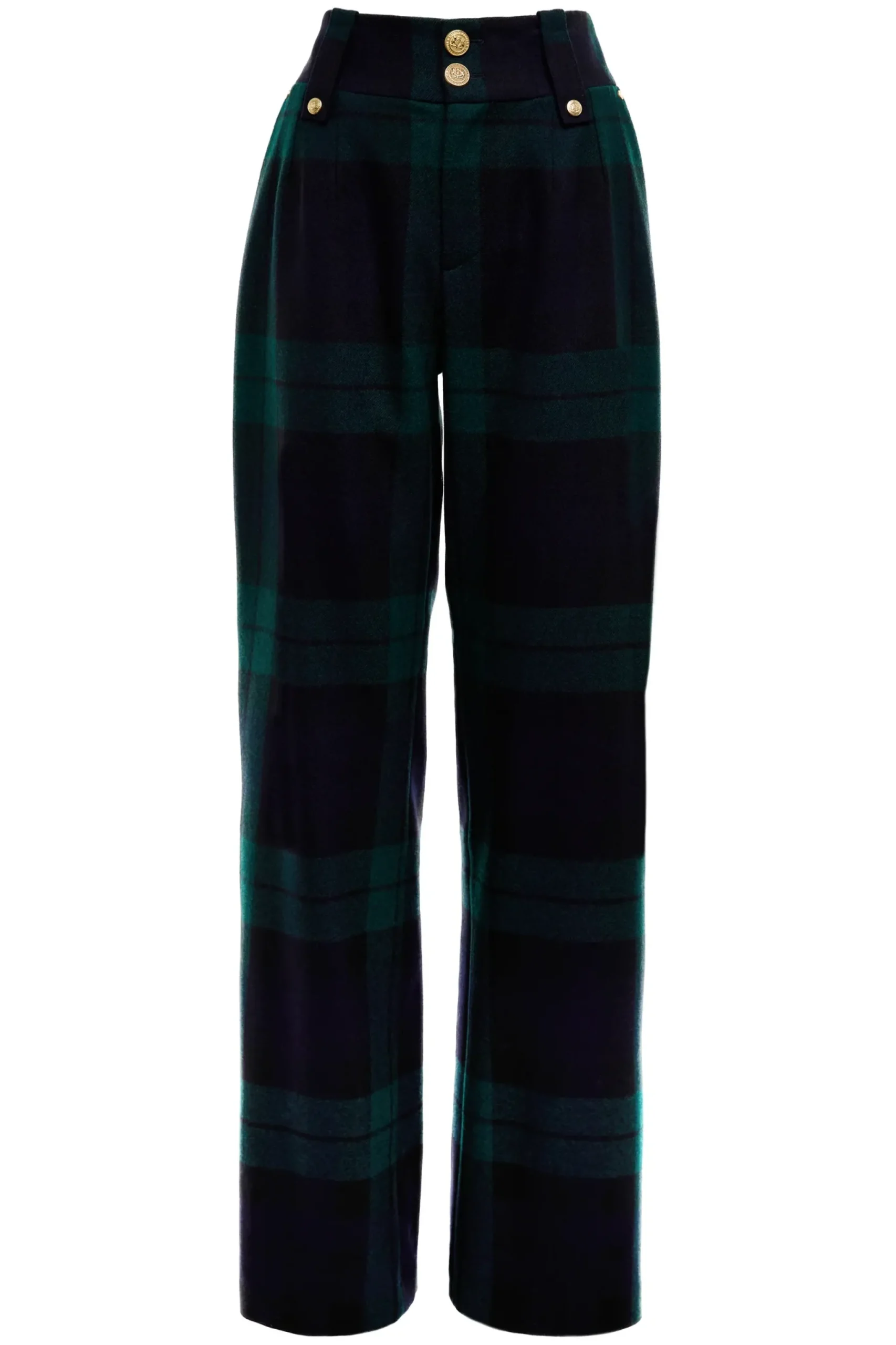 Holland Cooper High Waisted Straight Trouser Blackwatch Discount