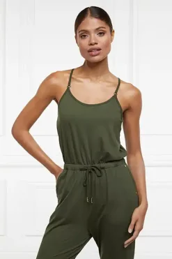 Holland Cooper Iconic Jersey Jumpsuit Khaki
