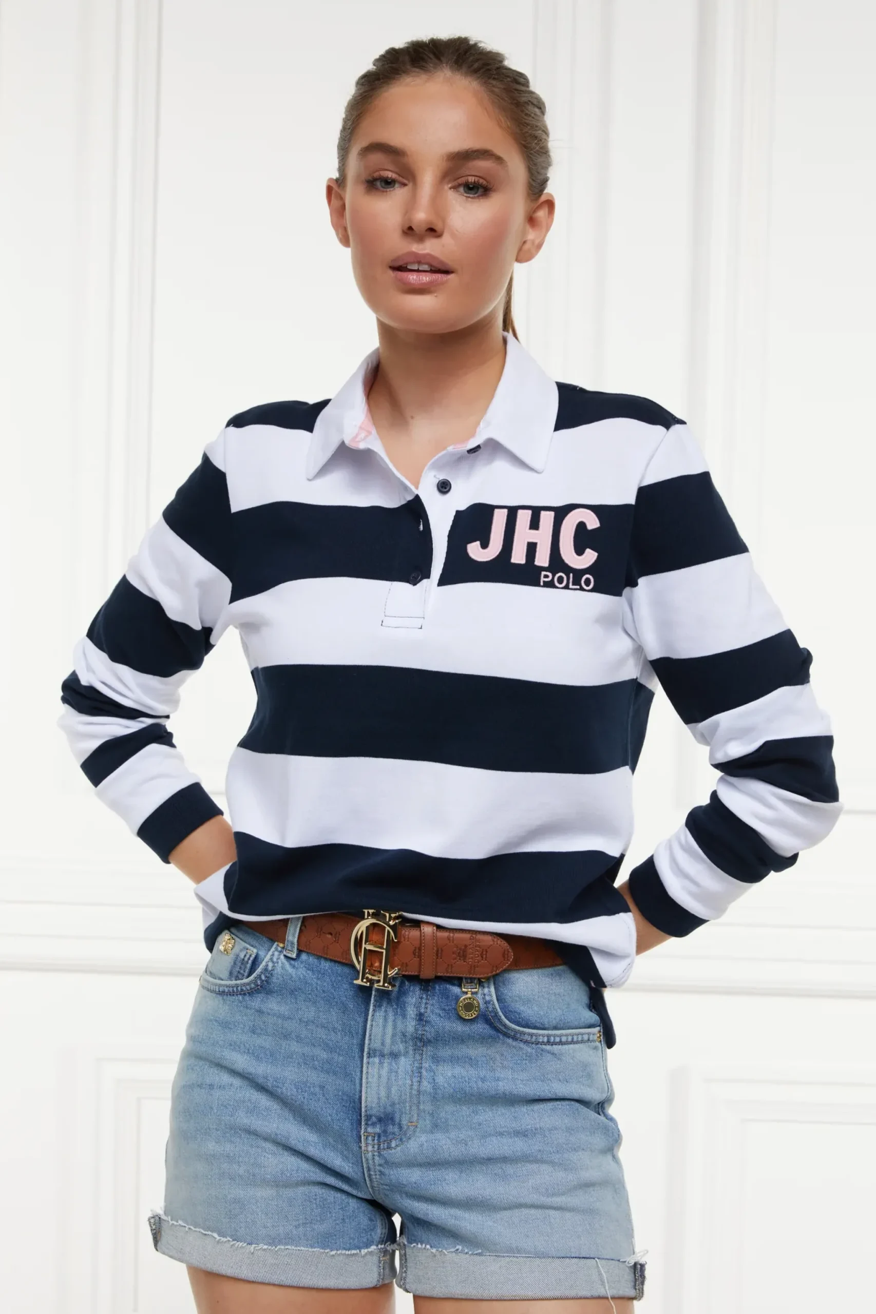 Holland Cooper JHC Sweatshirt White Ink Navy Sale