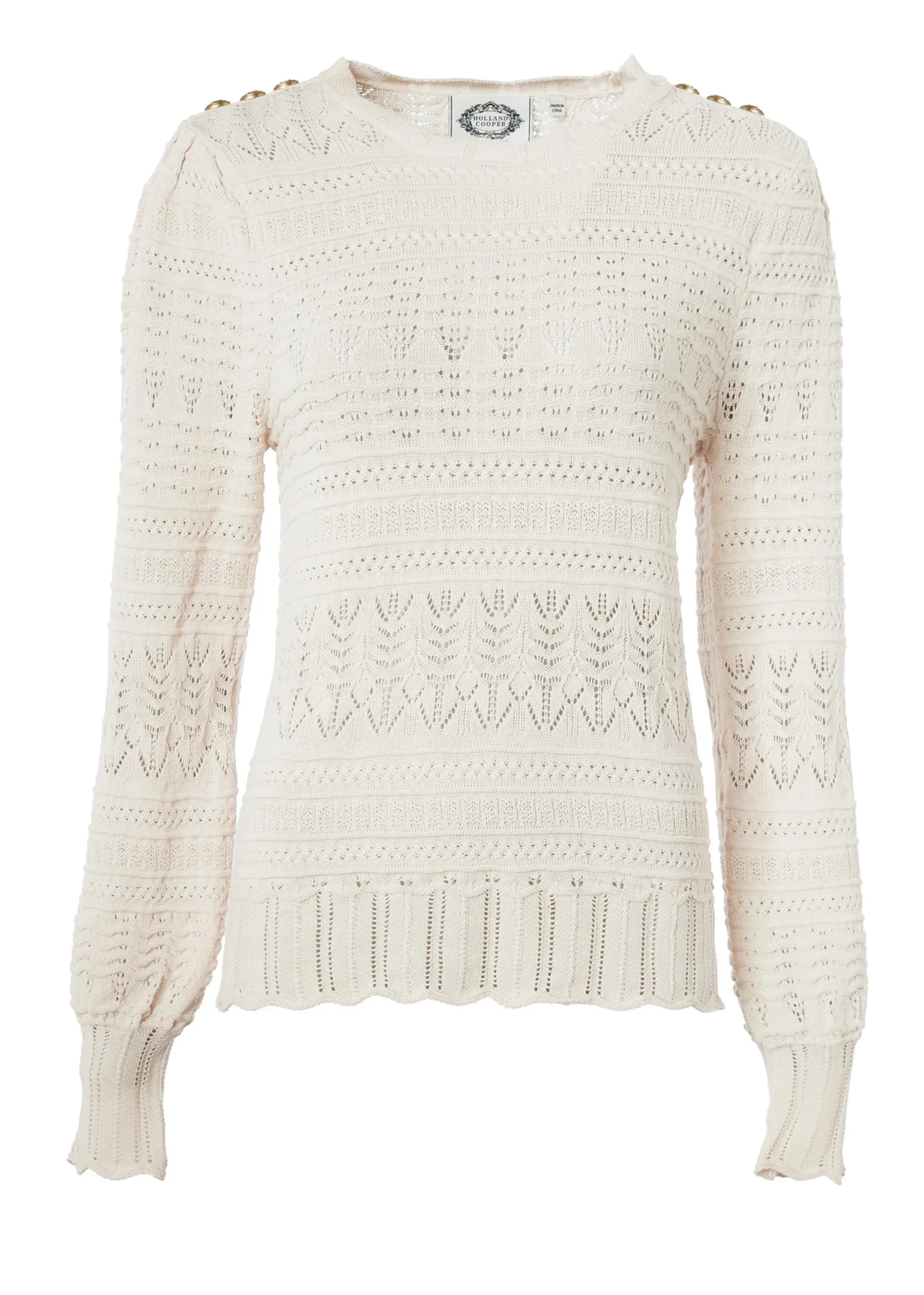 Holland Cooper Kelsie Pointelle Knit Almond Sale