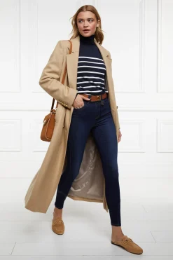 Holland Cooper Kelsie Roll Neck Knit Ink Navy Natural Stripe Hot