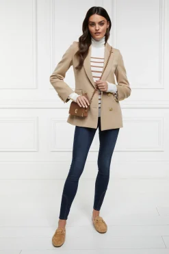 Holland Cooper Kelsie Roll Neck Knit Natural Camel Stripe Best
