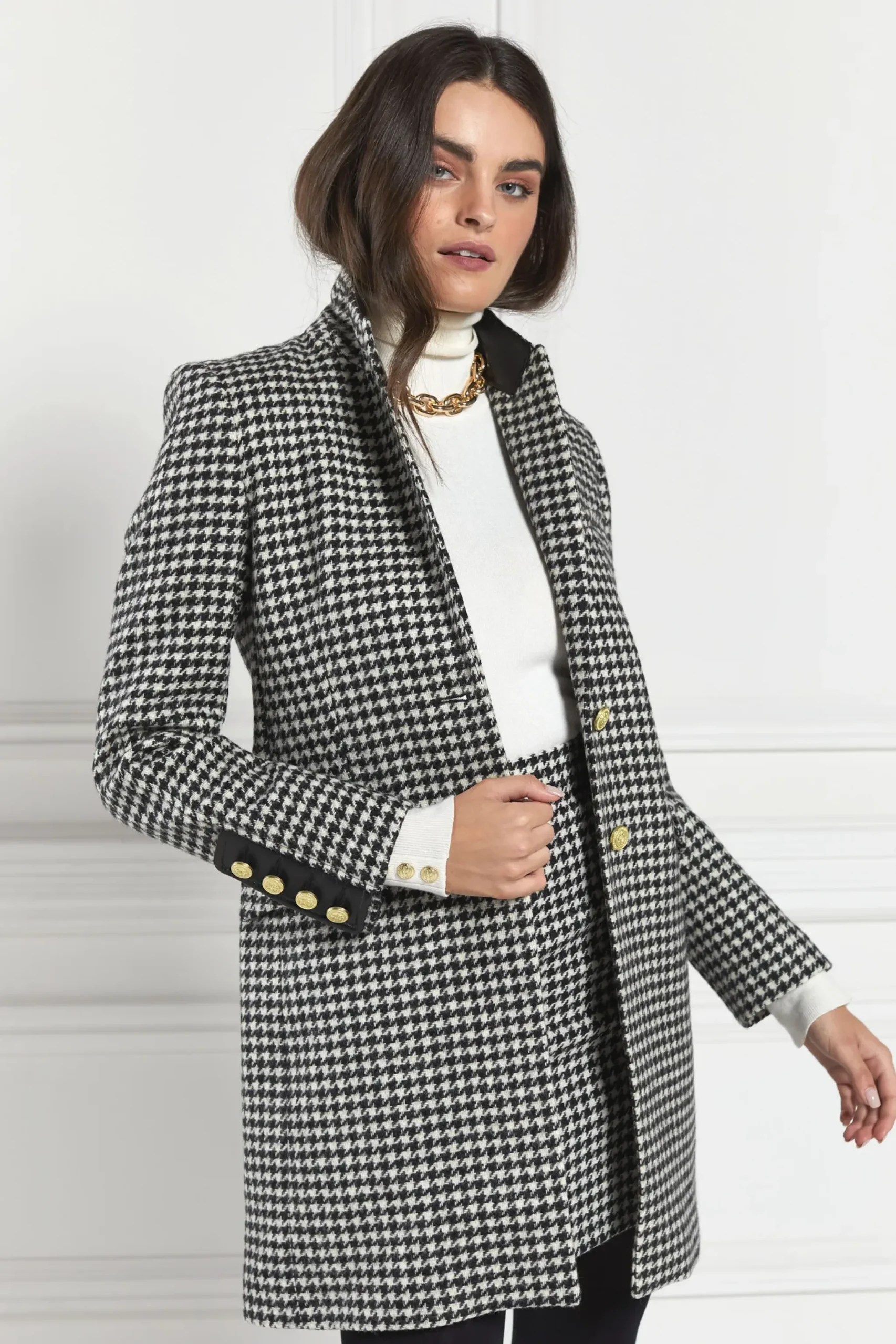 Holland Cooper Kempton Coat Houndstooth Clearance