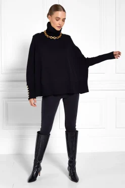 Holland Cooper Kingsbury Cape Knit Black Clearance