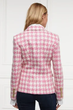 Holland Cooper Knightsbridge Blazer Pink Large Scale Houndstooth Best