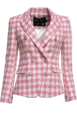 Holland Cooper Knightsbridge Blazer Pink Large Scale Houndstooth Best