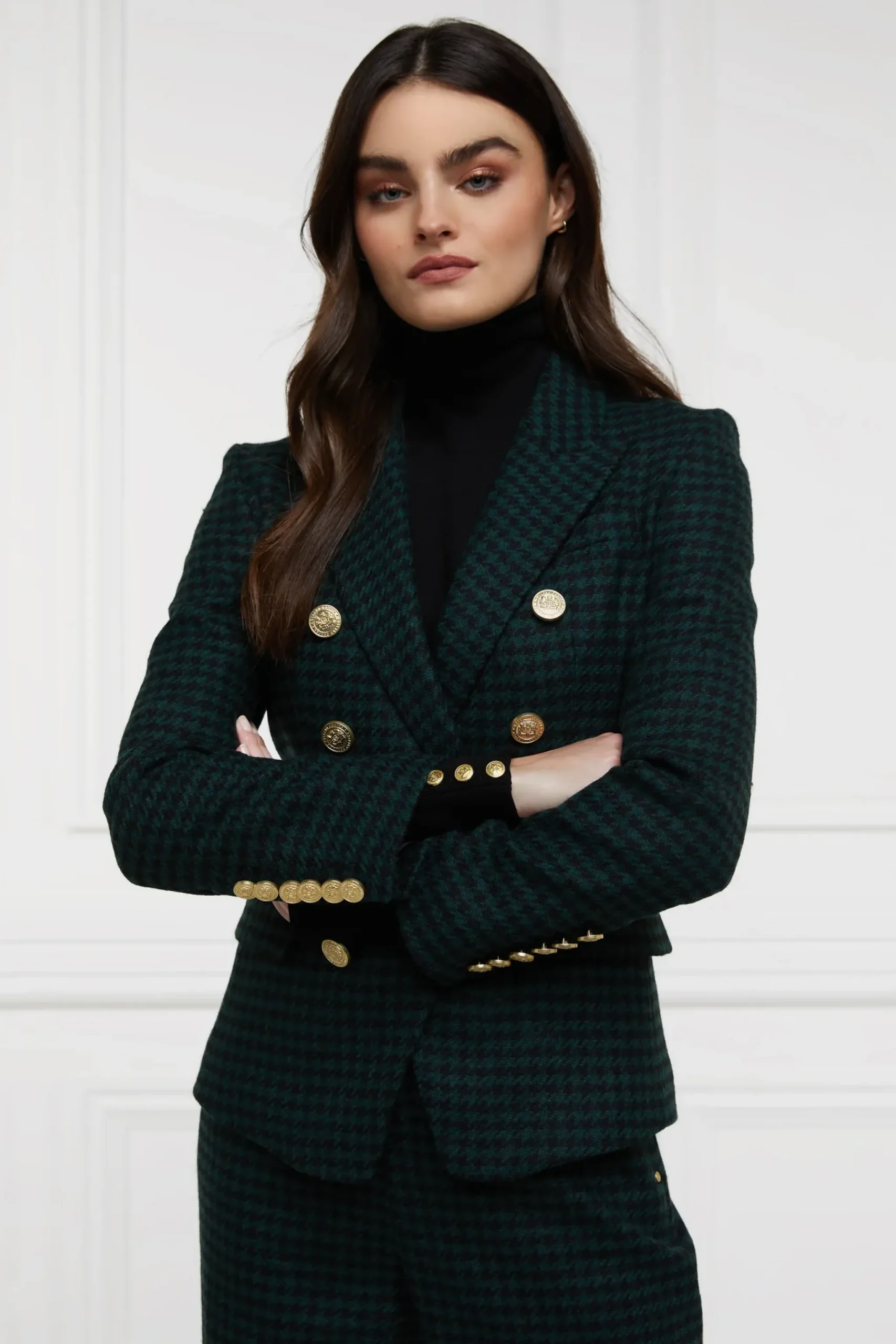Holland Cooper Knightsbridge Blazer Emerald Houndstooth Sale