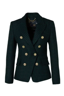 Holland Cooper Knightsbridge Blazer Emerald Houndstooth Sale