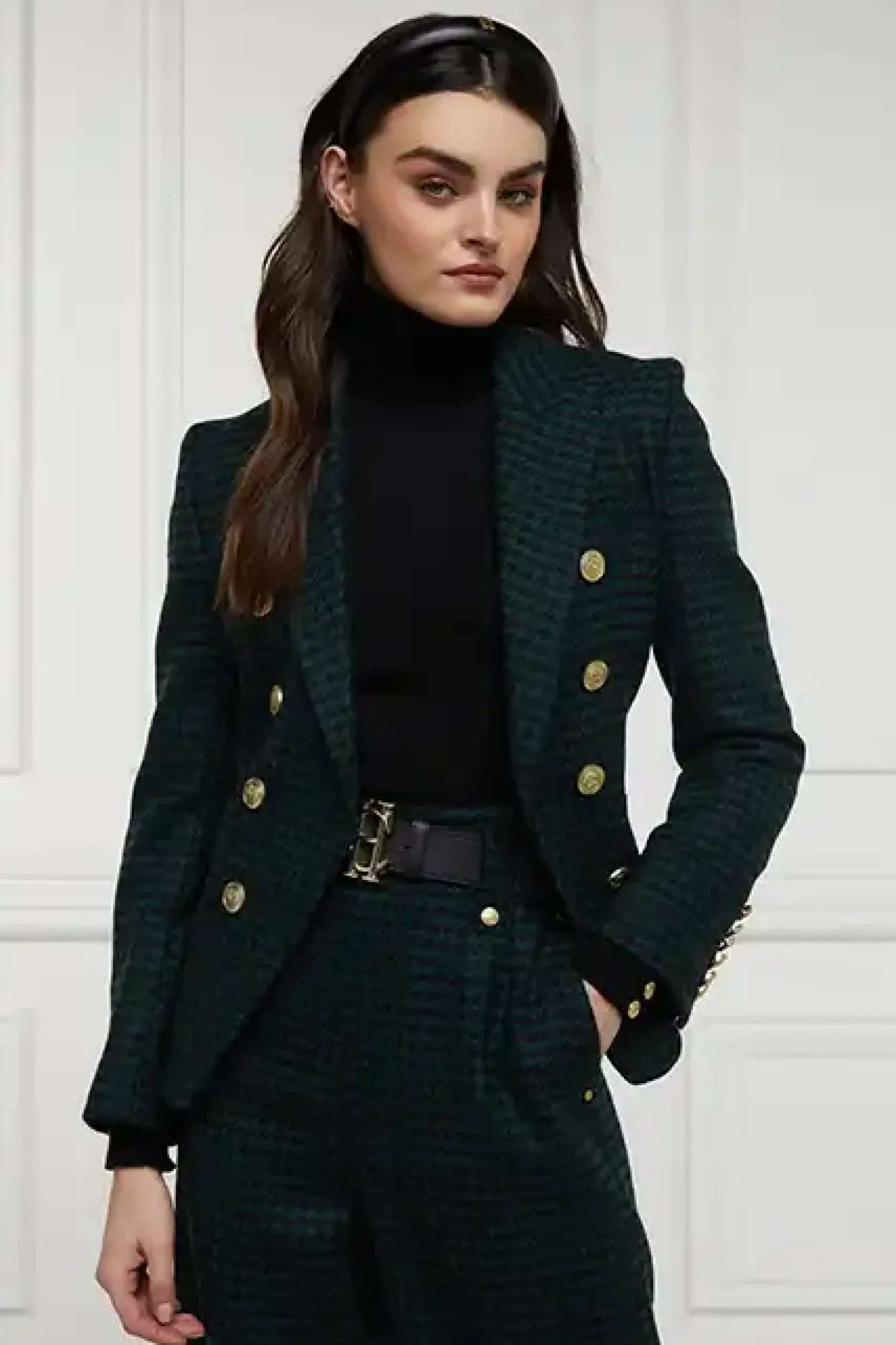 Holland Cooper Knightsbridge Blazer Emerald Houndstooth Sale