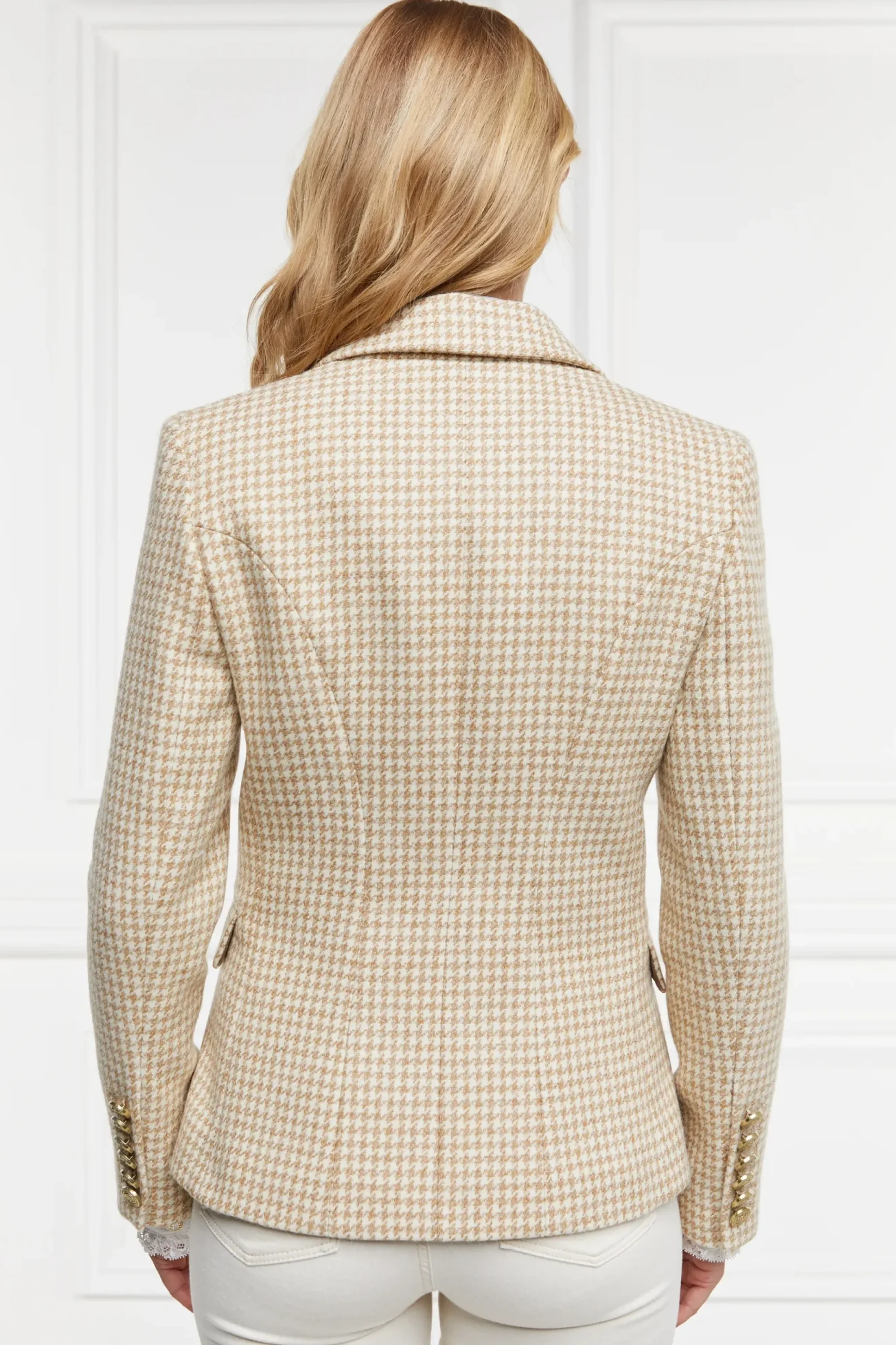 Holland Cooper Knightsbridge Blazer Camel Puppy Tooth Hot