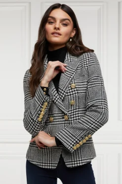 Holland Cooper Knightsbridge Blazer Large Scale Prince Of Wales Mono New