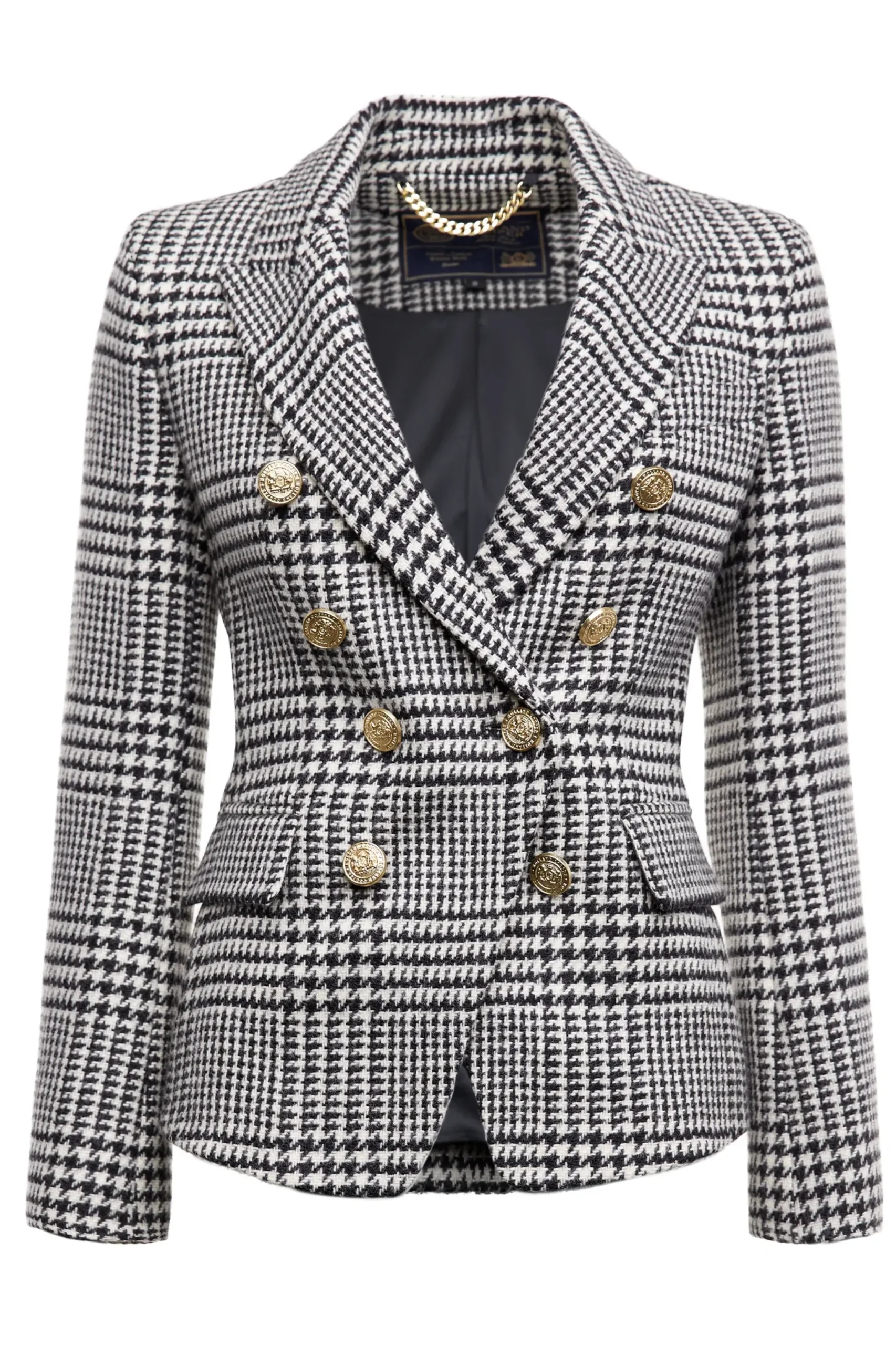 Holland Cooper Knightsbridge Blazer Large Scale Prince Of Wales Mono New