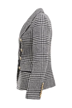 Holland Cooper Knightsbridge Blazer Large Scale Prince Of Wales Mono New