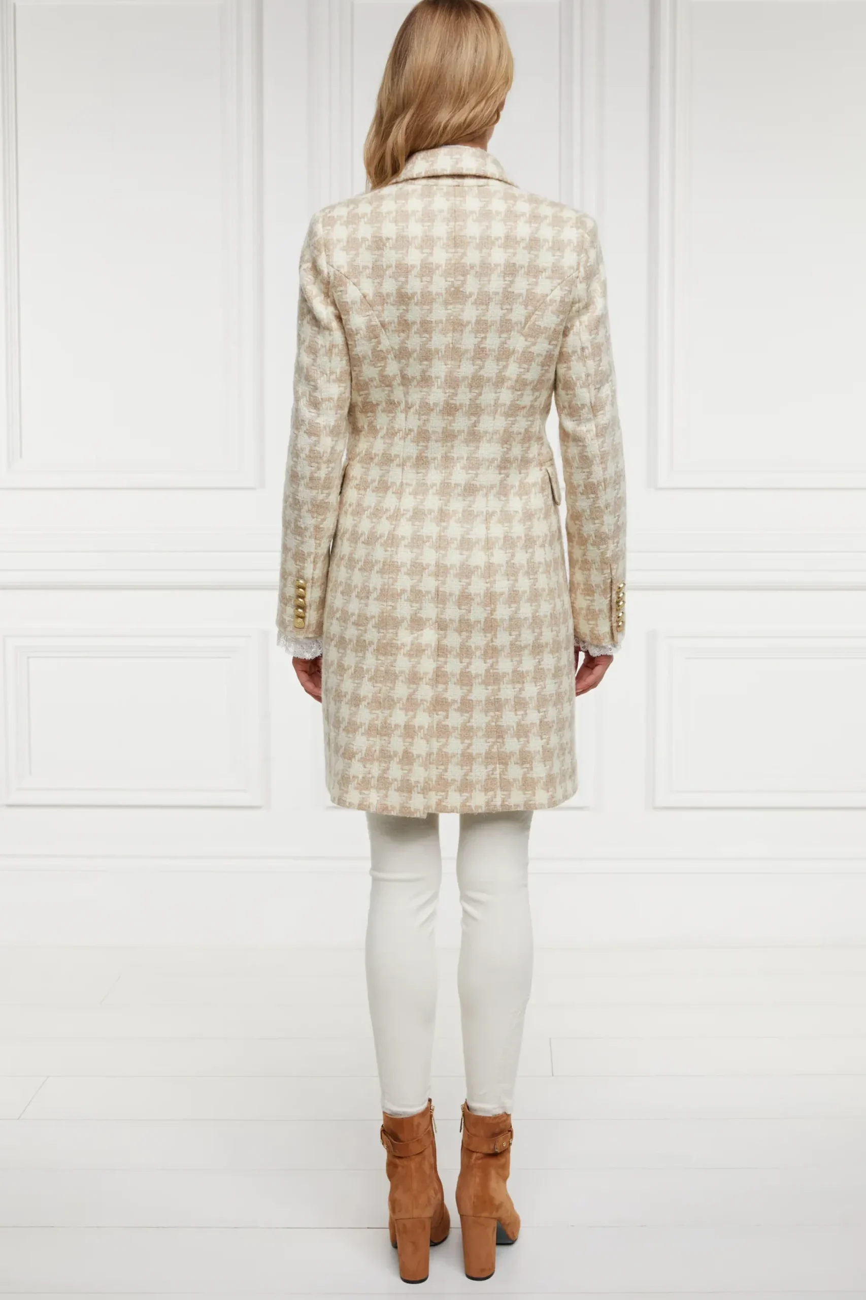 Holland Cooper Knightsbridge Coat Camel Houndstooth Sale