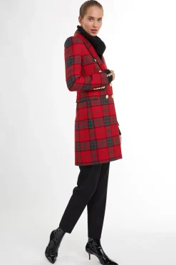 Holland Cooper Knightsbridge Coat Red Tartan Sale
