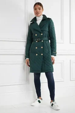 Holland Cooper Knightsbridge Court Trainer White Racing Green Hot