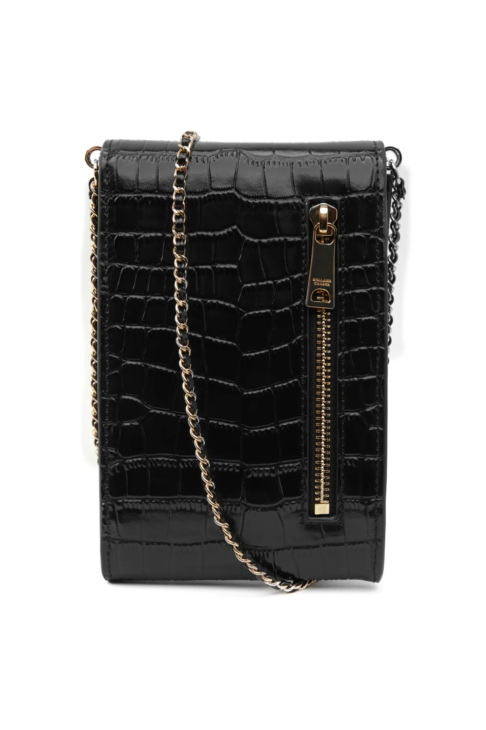 Holland Cooper Knightsbridge Phone Pouch Black Croc Sale