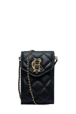 Holland Cooper Knightsbridge Phone Pouch Black Quilted