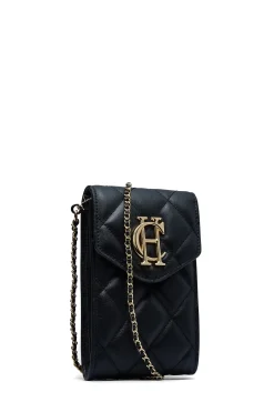 Holland Cooper Knightsbridge Phone Pouch Black Quilted