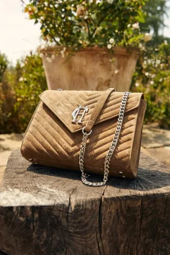 Holland Cooper Knightsbridge Shoulder Bag Taupe Suede Clearance