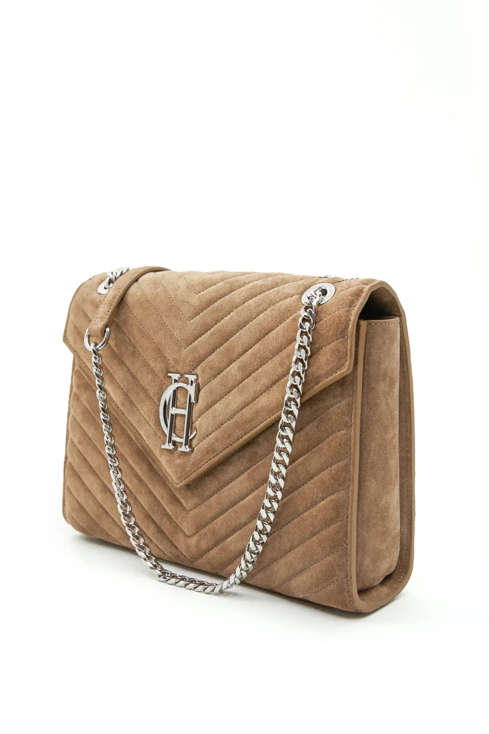 Holland Cooper Knightsbridge Shoulder Bag Taupe Suede Clearance