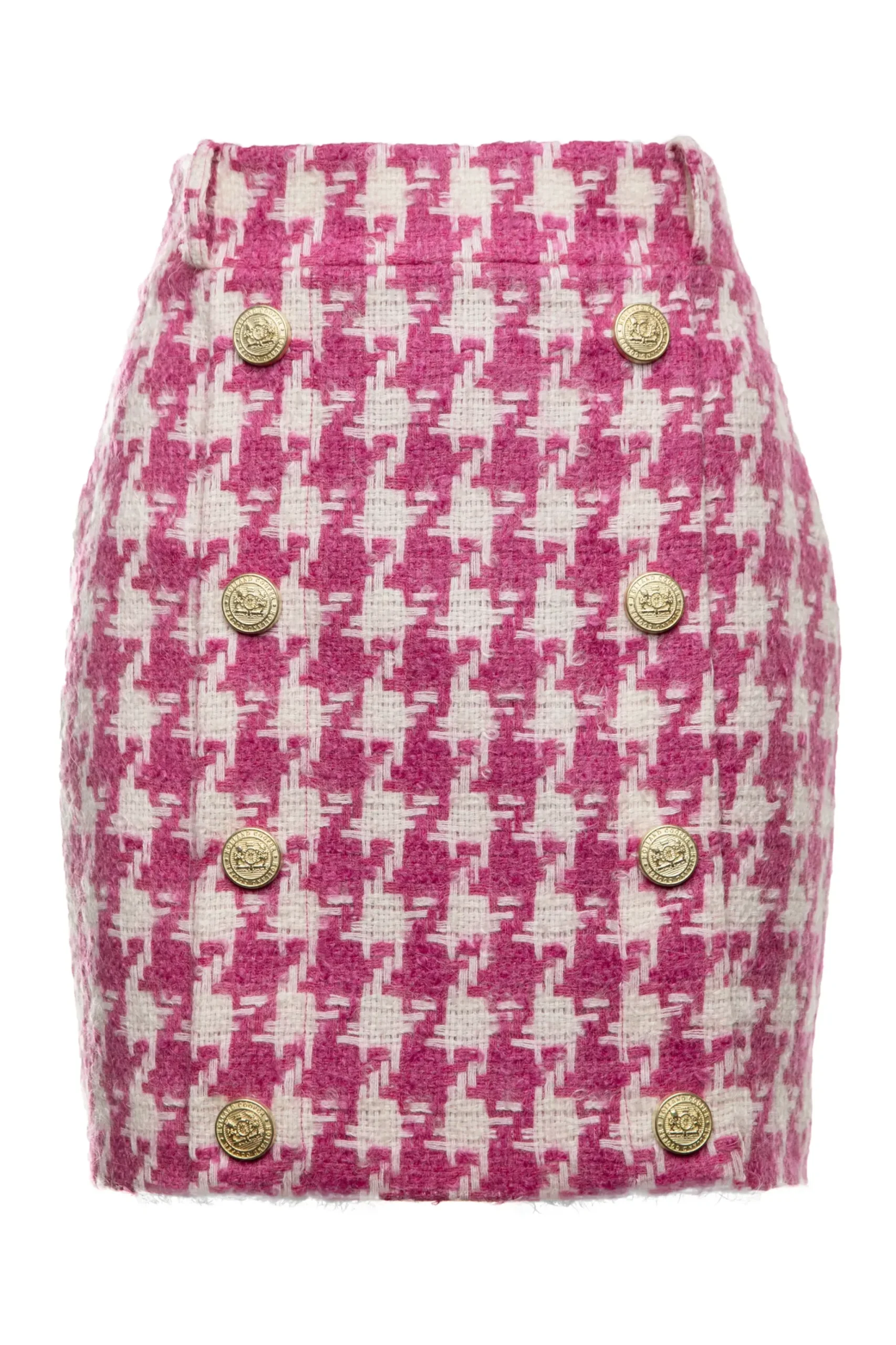 Holland Cooper Knightsbridge Skirt Hot Pink Large Scale Houndstooth Sale