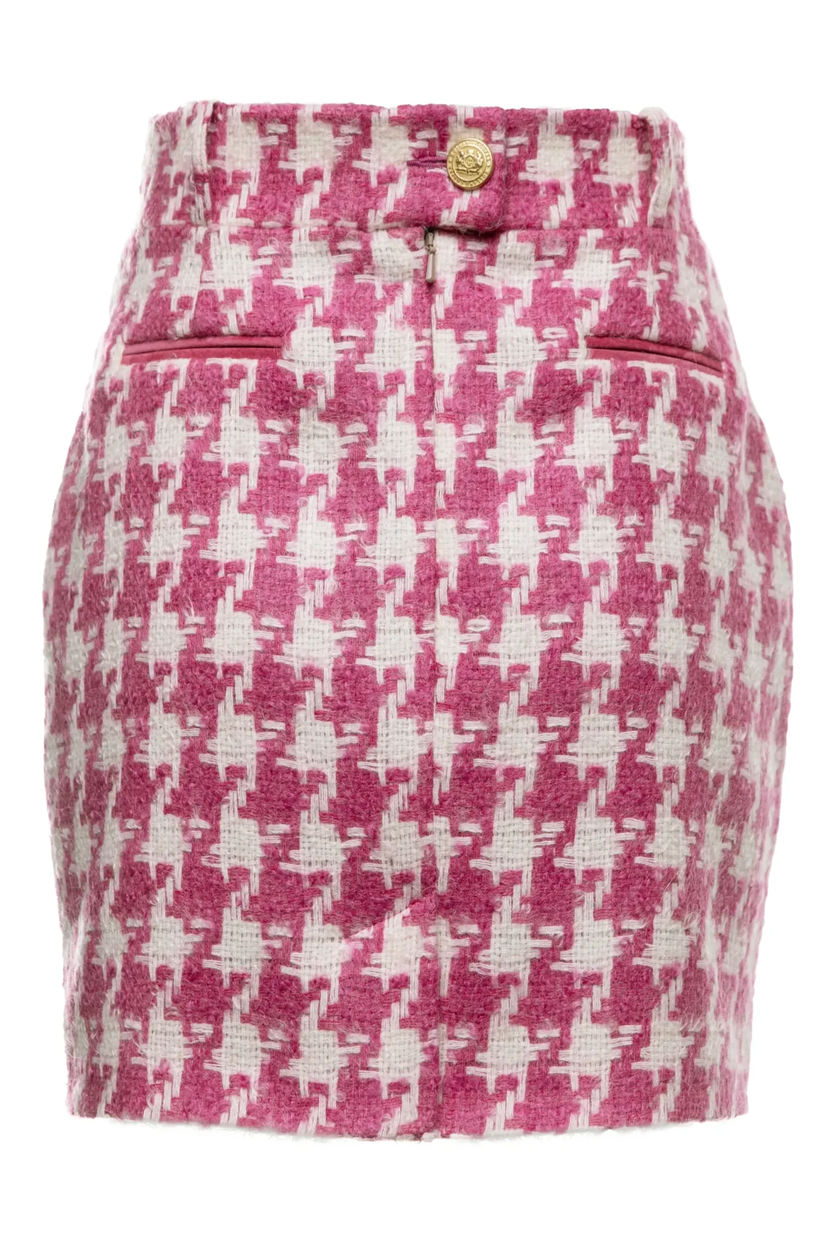 Holland Cooper Knightsbridge Skirt Hot Pink Large Scale Houndstooth Sale