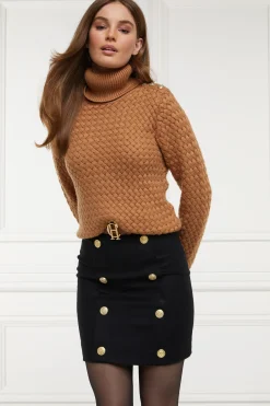 Holland Cooper Knightsbridge Skirt Soft Black Tan Online