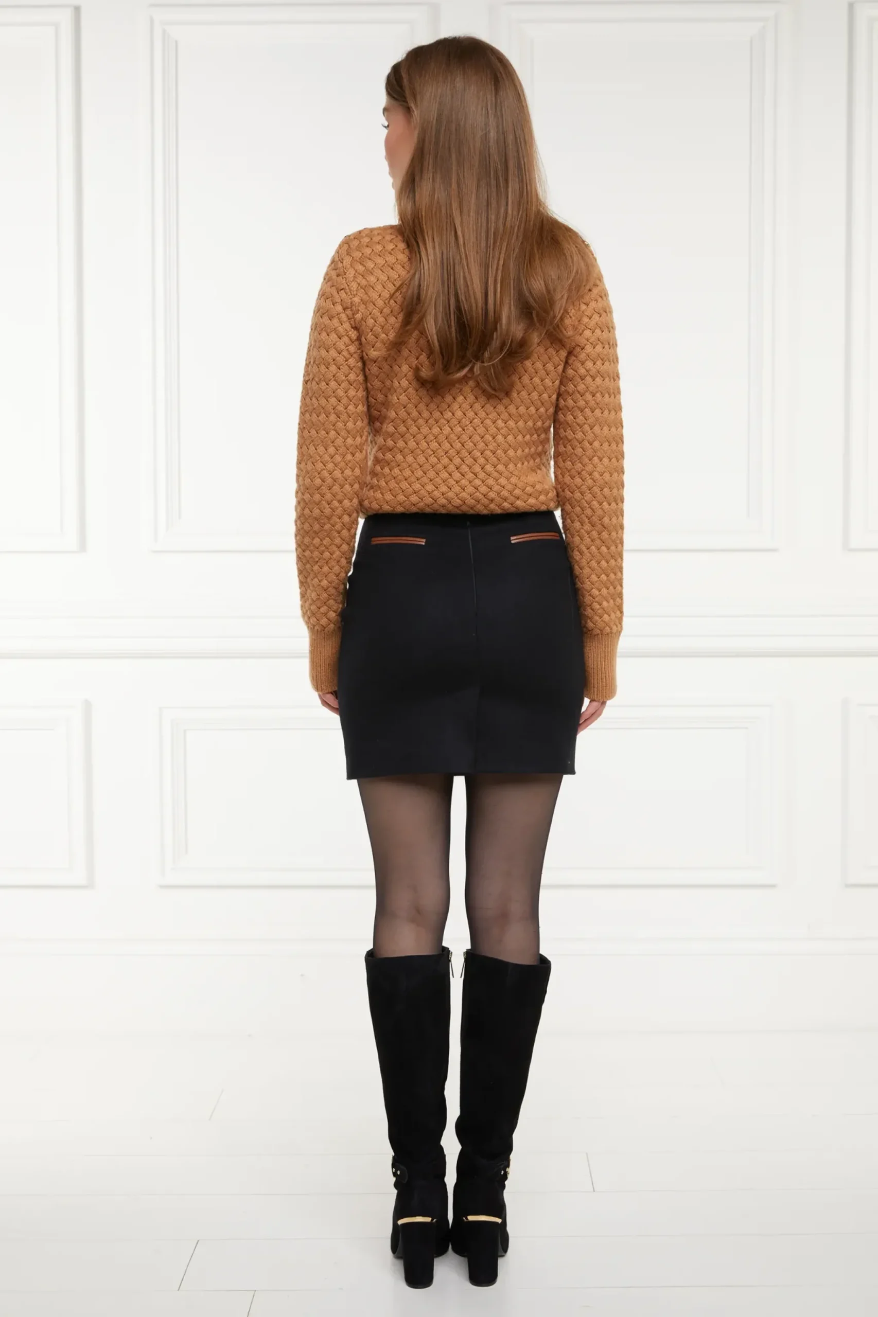 Holland Cooper Knightsbridge Skirt Soft Black Tan Online