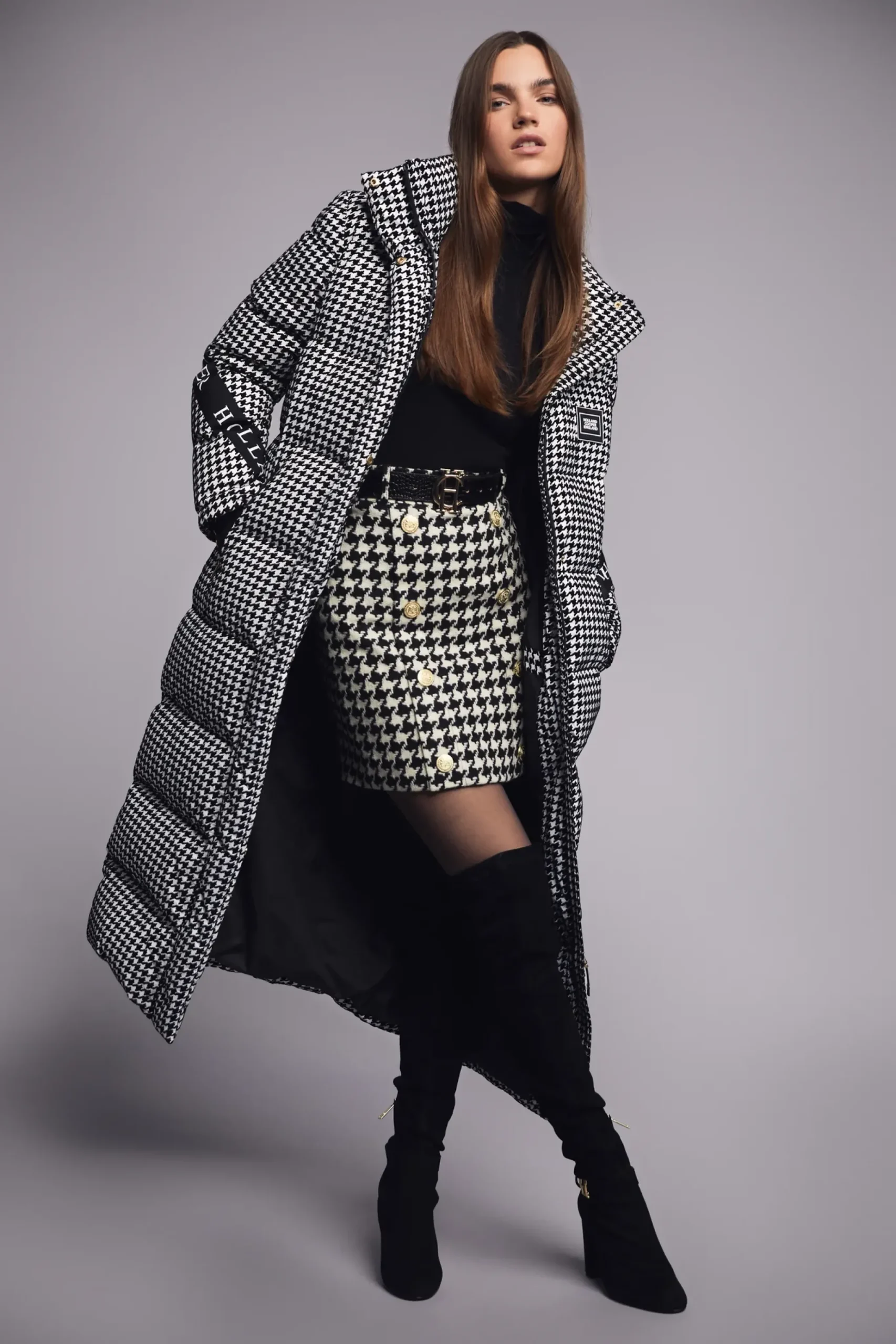 Holland Cooper Knightsbridge Skirt Large Scale Houndstooth Online
