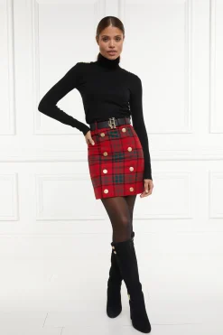 Holland Cooper Knightsbridge Skirt Red Tartan Outlet