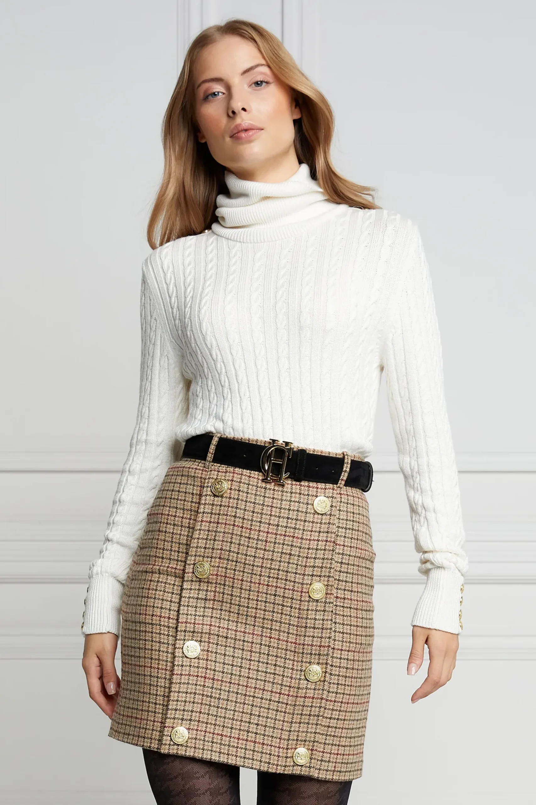 Holland Cooper Knightsbridge Skirt Charlton Tweed Outlet