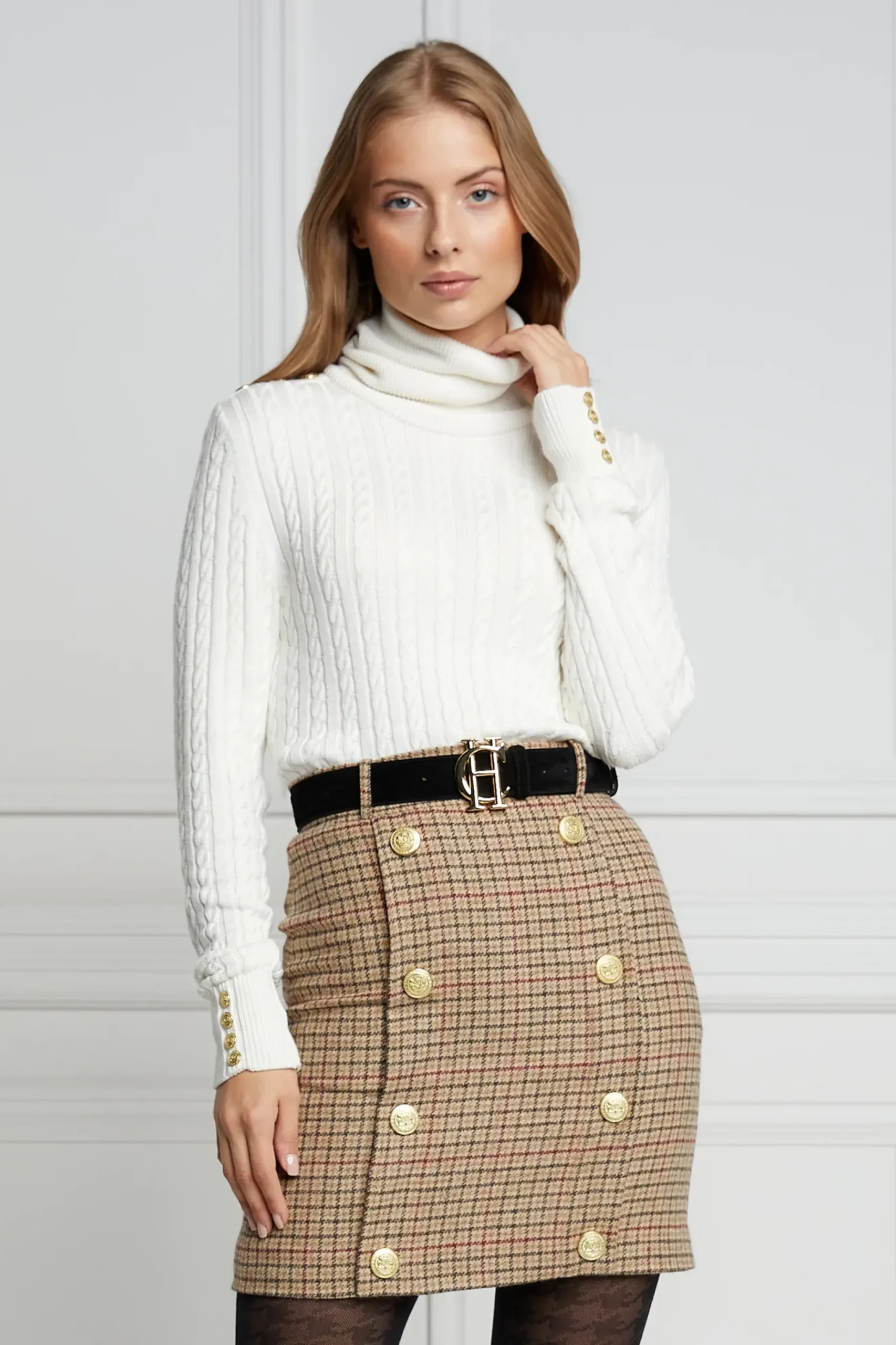 Holland Cooper Knightsbridge Skirt Charlton Tweed Outlet