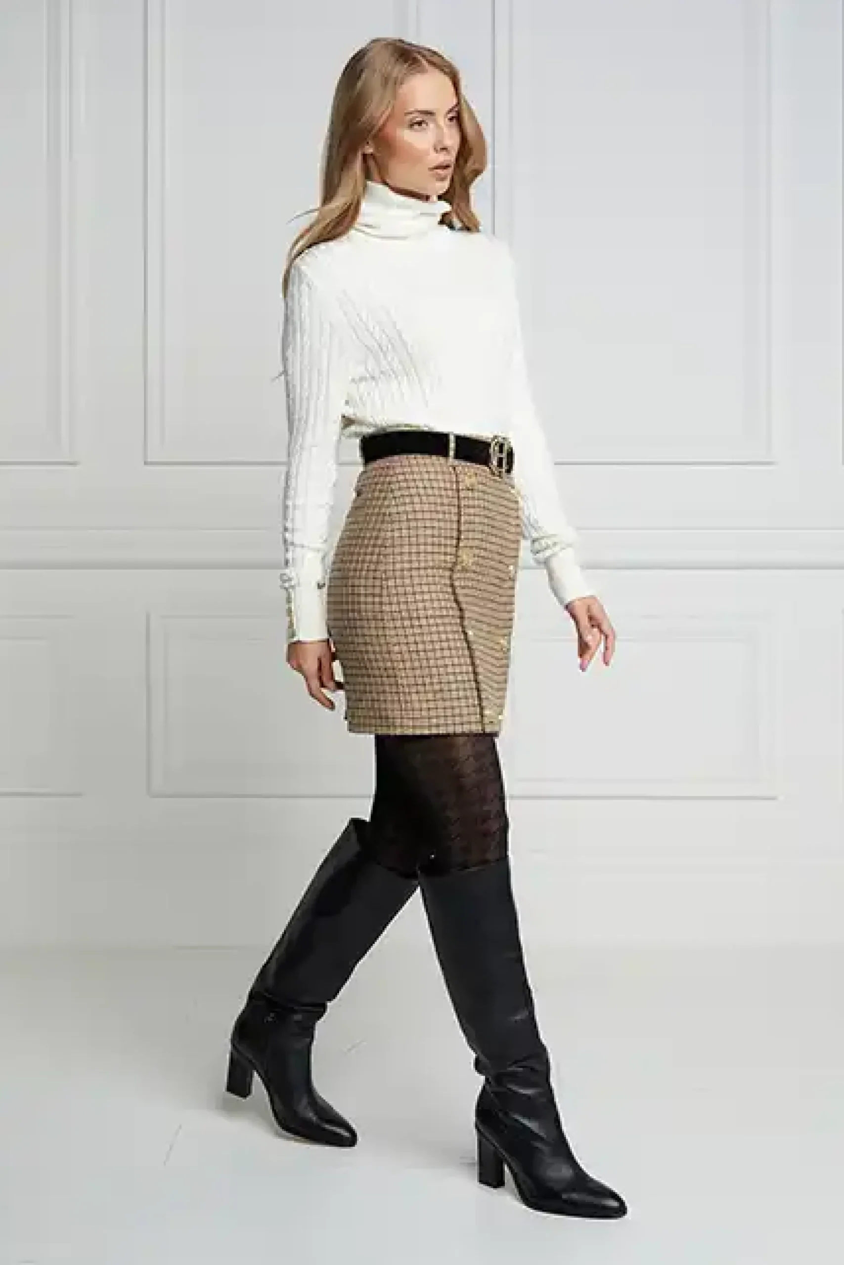 Holland Cooper Knightsbridge Skirt Charlton Tweed Outlet