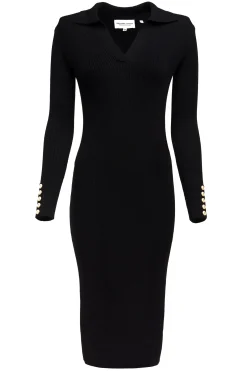 Holland Cooper Knitted Shirt Dress Black Outlet