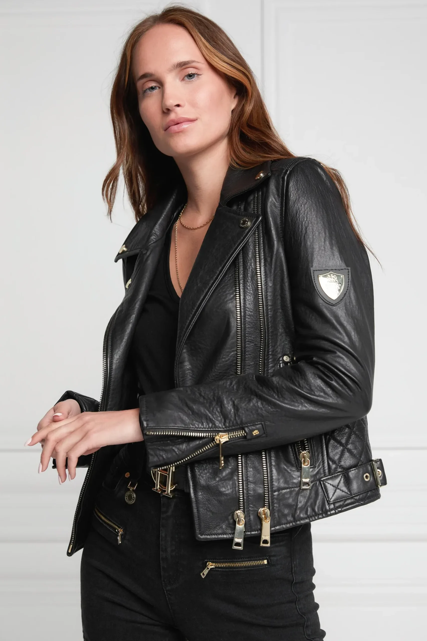 Holland Cooper Leather Biker Jacket Sale
