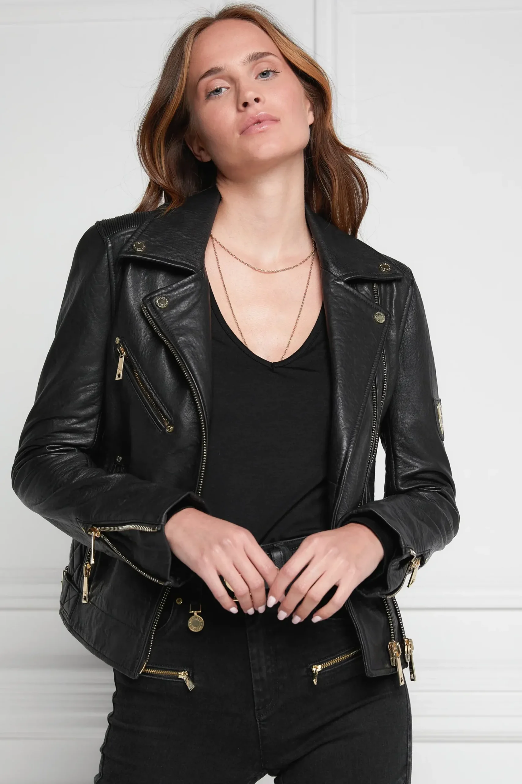 Holland Cooper Leather Biker Jacket Sale