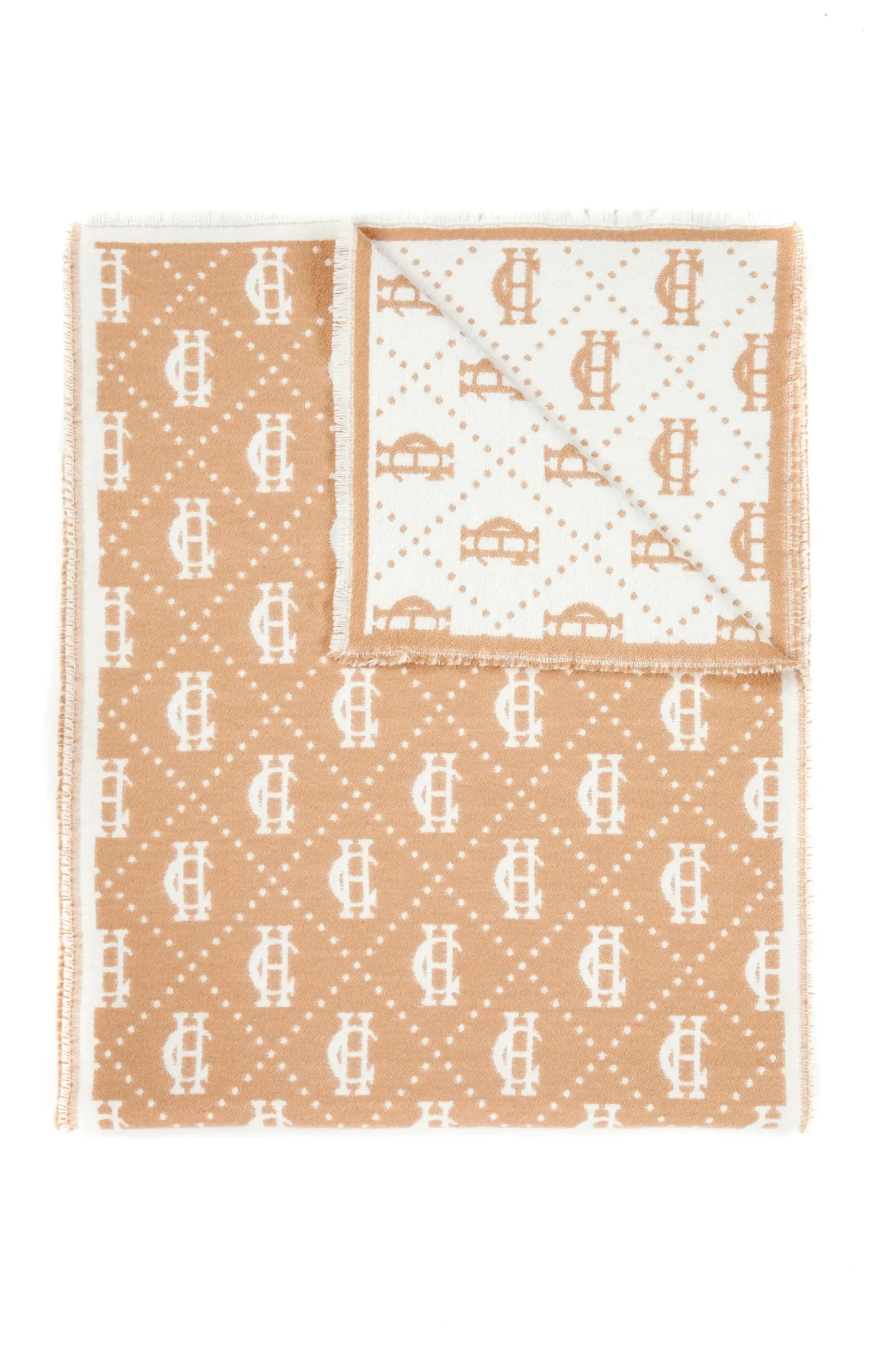 Holland Cooper Lightweight Monogram Scarf Camel Cream Best