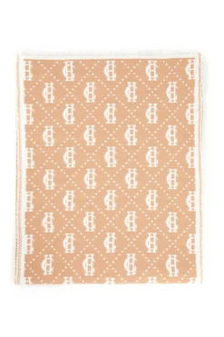 Holland Cooper Lightweight Monogram Scarf Camel Cream Best