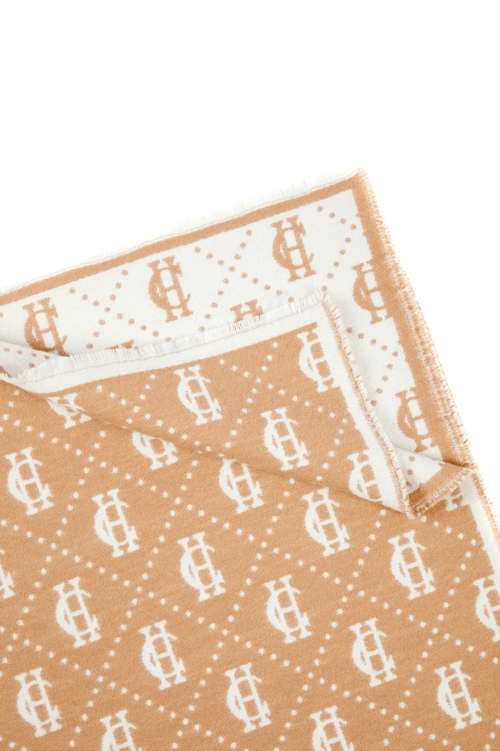 Holland Cooper Lightweight Monogram Scarf Camel Cream Best