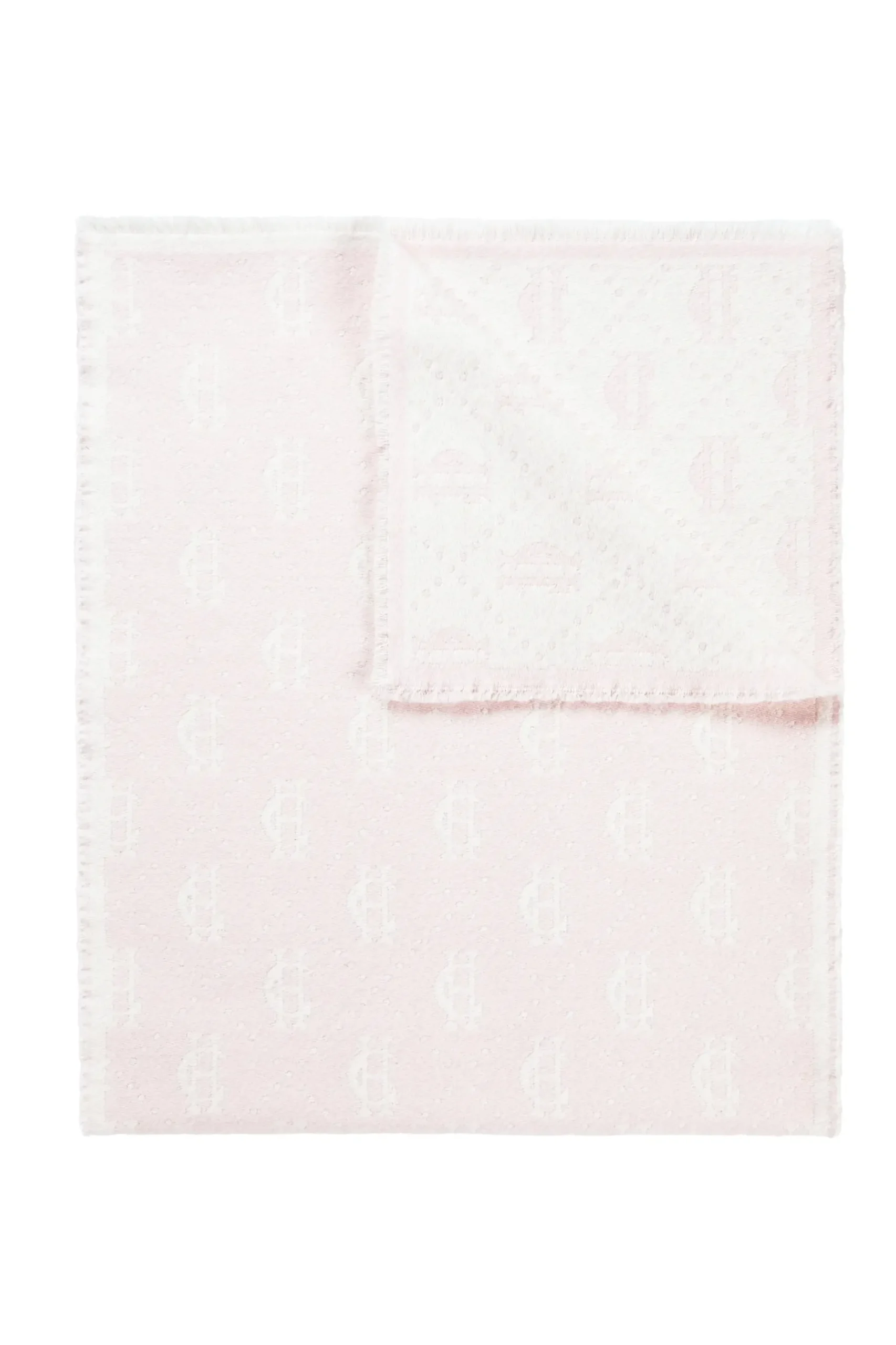 Holland Cooper Lightweight Monogram Scarf Cream Soft Pink New
