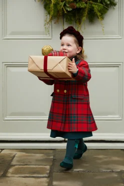 Holland Cooper Little Town Coat Red Tartan Online